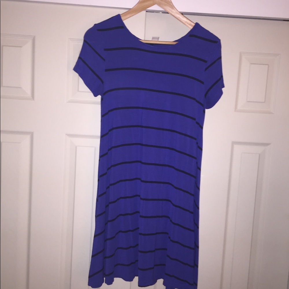Old Navy Blue & Black Striped Dress